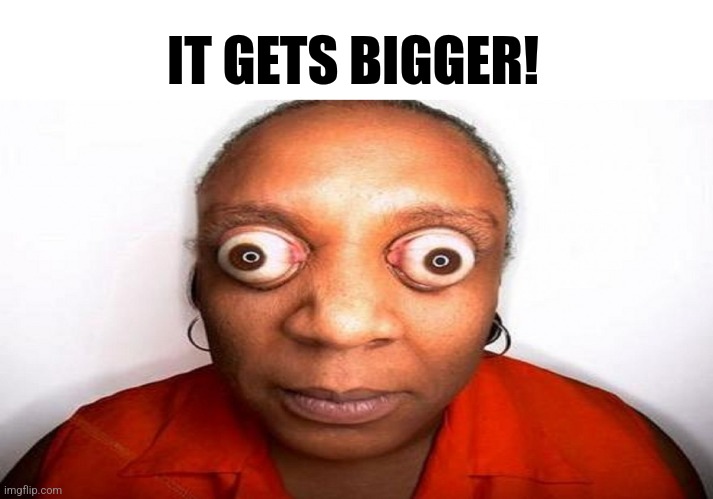big eyes | IT GETS BIGGER! | image tagged in big eyes | made w/ Imgflip meme maker