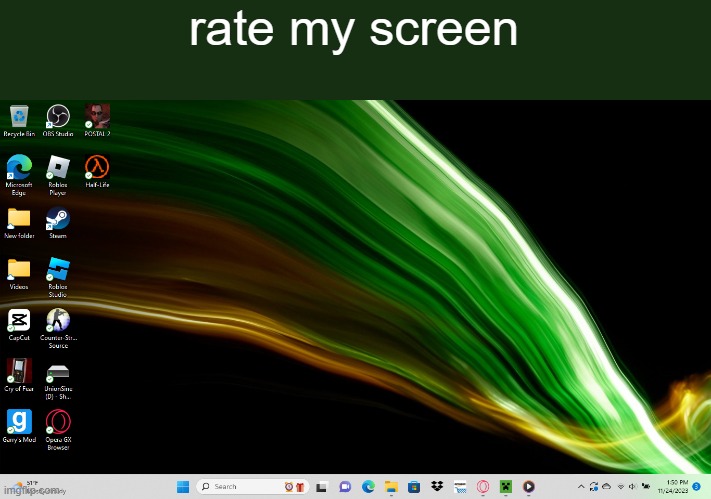 my screen looks like a mix between 2023 and 2008 | rate my screen | made w/ Imgflip meme maker