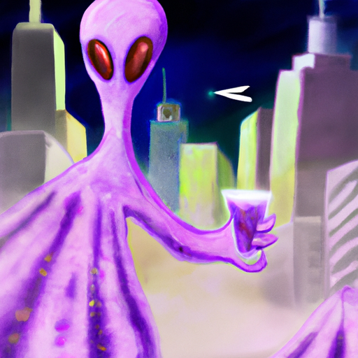 Prupule Alien With syrup in left  hand in right hand double cup Blank Meme Template