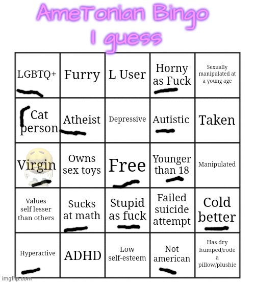 I can't remember if I did this or not | image tagged in ametonian bingo,memes,funny,bingo | made w/ Imgflip meme maker