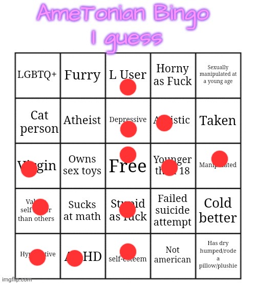 AmeTonian Bingo | image tagged in ametonian bingo | made w/ Imgflip meme maker