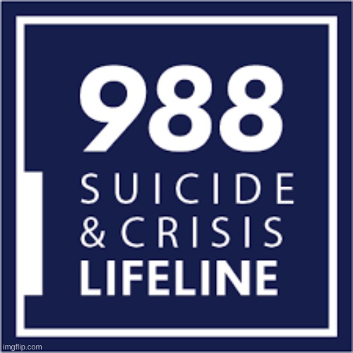 988 Suicide Lifeline | image tagged in 988 suicide lifeline | made w/ Imgflip meme maker