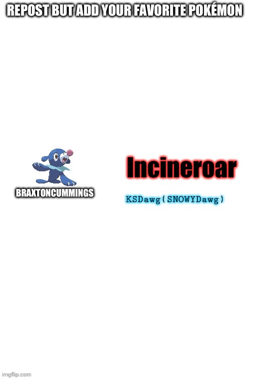 KSDawg(SNOWYDawg); Incineroar | made w/ Imgflip meme maker