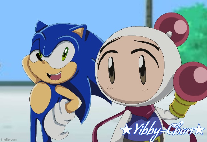 Shirobon/White Bomber and Sonic again (Art by YibbyChan) | made w/ Imgflip meme maker