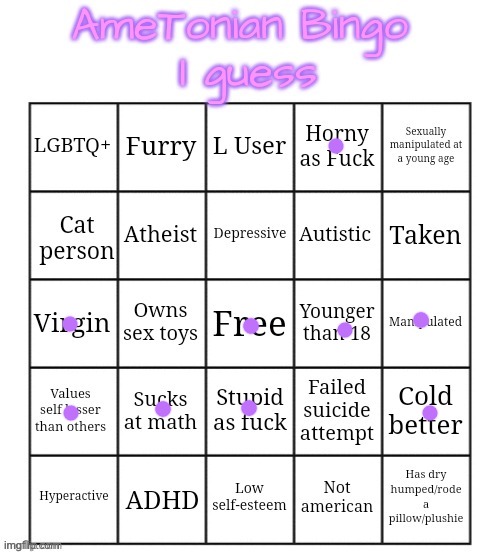 at times | image tagged in ametonian bingo | made w/ Imgflip meme maker