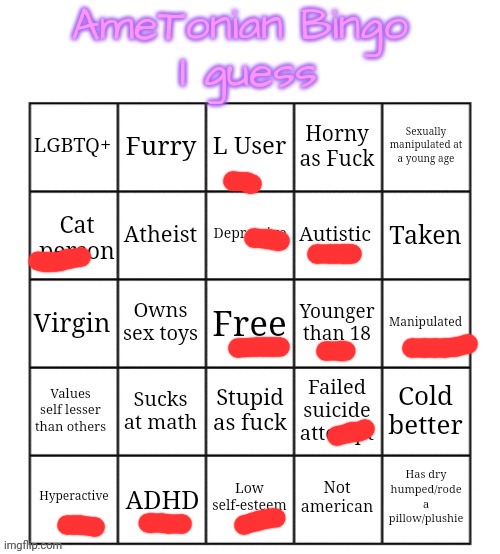 AmeTonian Bingo | image tagged in ametonian bingo | made w/ Imgflip meme maker