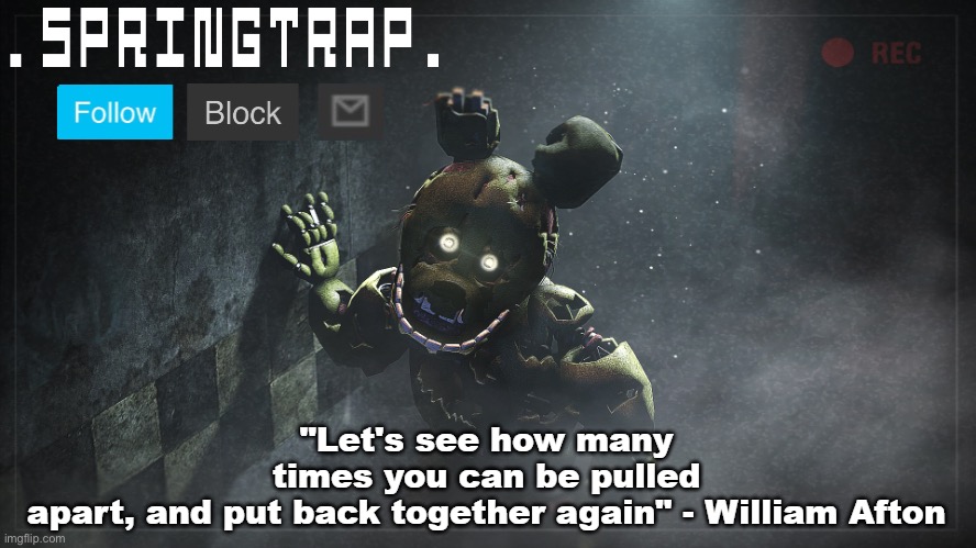 Springtrap Announcement Template V1 | image tagged in springtrap announcement template v1 | made w/ Imgflip meme maker