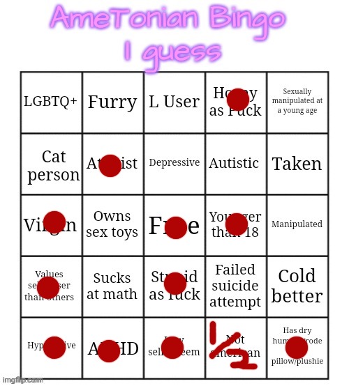 AmeTonian Bingo | image tagged in ametonian bingo | made w/ Imgflip meme maker