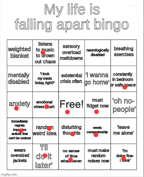 so close | image tagged in my life is falling apart bingo | made w/ Imgflip meme maker