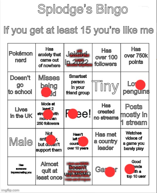 SplodgeOfChippy Bingo | old account that i cant access anymore; i dont use MSMG but i used to, left because of the shitmids there, i now use d-i-n-g-u-s | image tagged in splodgeofchippy bingo | made w/ Imgflip meme maker