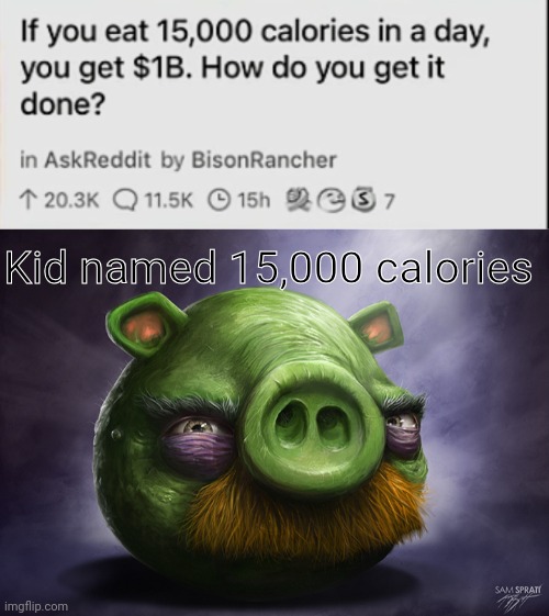 Kid named 15,000 calories | made w/ Imgflip meme maker