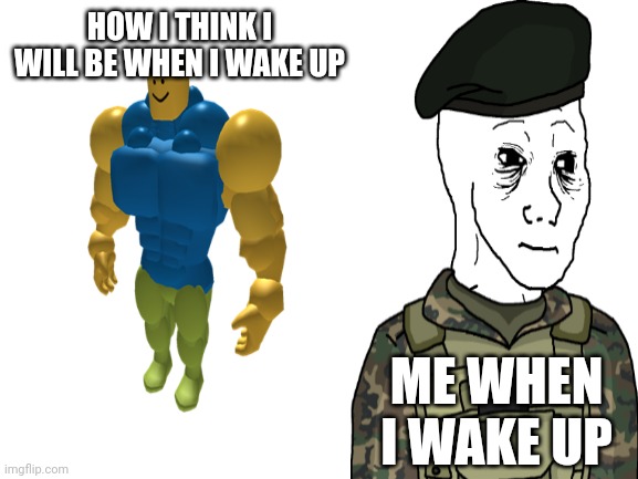 Maybe relatable? | HOW I THINK I WILL BE WHEN I WAKE UP; ME WHEN I WAKE UP | image tagged in sleep | made w/ Imgflip meme maker