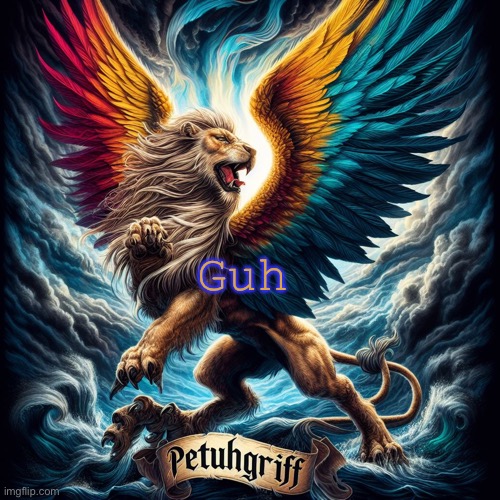 PetuhGriff announcement template | Guh | image tagged in petuhgriff announcement template | made w/ Imgflip meme maker