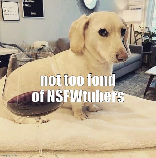 aka people using nsfw thumbnails and videos to get views and attention to their socials | not too fond of NSFWtubers | image tagged in homophobic dog | made w/ Imgflip meme maker