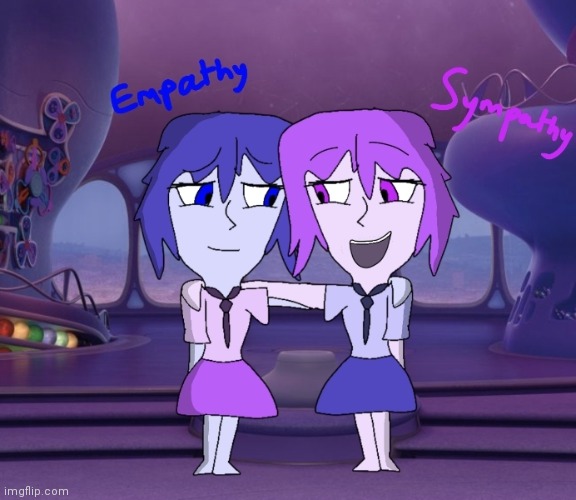(Inside out OCs) Twin emotions. They're usually very close and are pretty nice to the other emotions. | image tagged in ocs,drawing,inside out | made w/ Imgflip meme maker