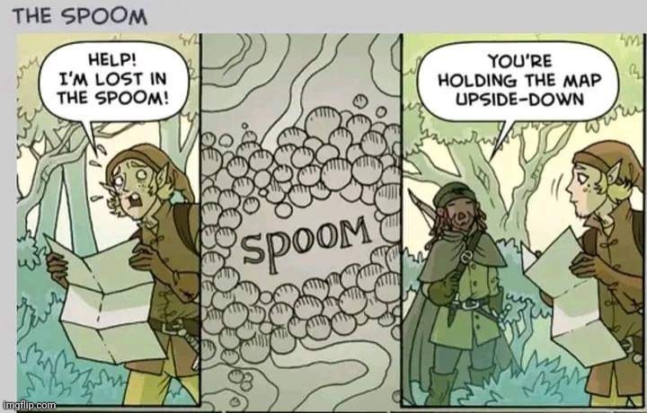LOST IN THE SPOOM | image tagged in woods,map,comics/cartoons | made w/ Imgflip meme maker
