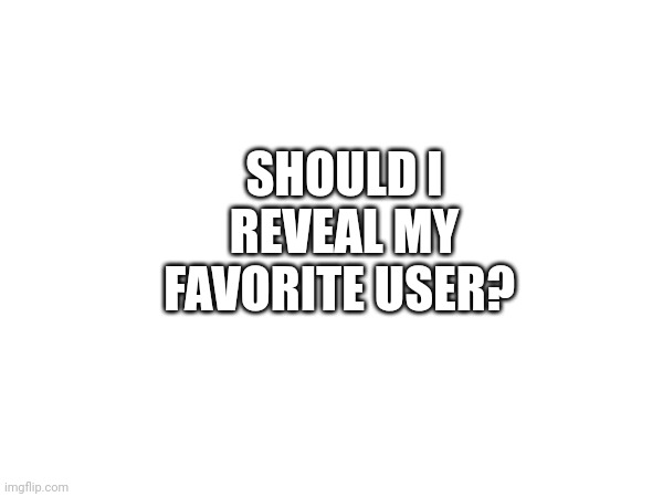 SHOULD I REVEAL MY FAVORITE USER? | made w/ Imgflip meme maker