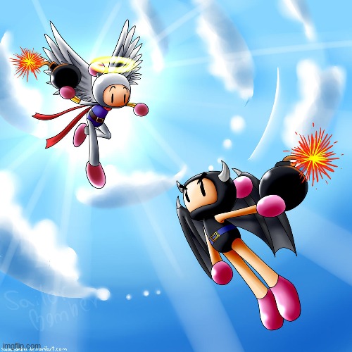 Angel Bomber vs Demon Bomber (Art by SailorBomber) | made w/ Imgflip meme maker