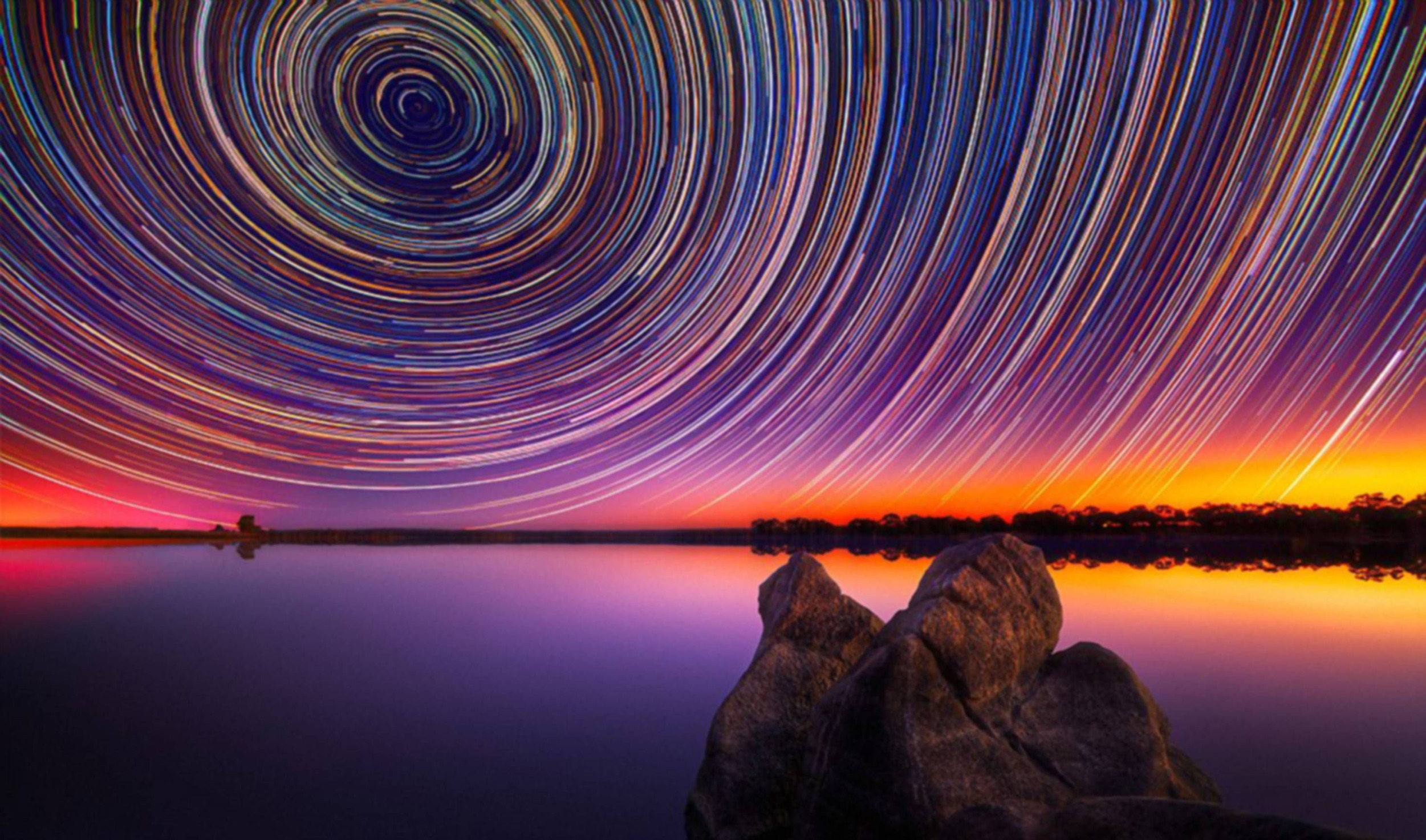 Time Lapse Stars Water Psychedelia Blank Meme Template