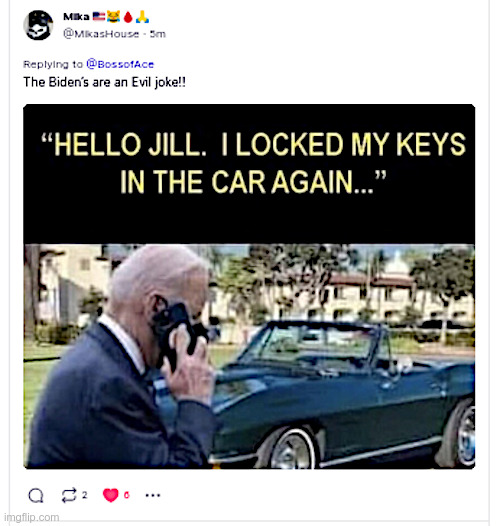 Hello Jill? I Locked My Keys In The Car Again | image tagged in joe biden,jill biden,corvette,garage,boxes,classified documents | made w/ Imgflip meme maker