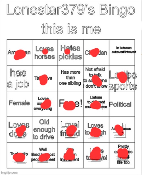 Lonestar379’s Bingo | image tagged in lonestar379 s bingo | made w/ Imgflip meme maker