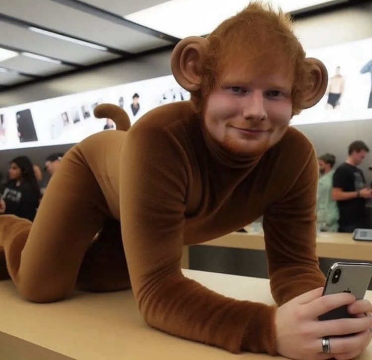 Monkey Ed Sheeran Blank Meme Template