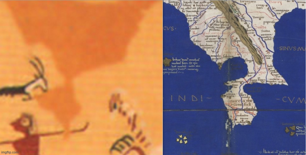 5,500-year-old Egyptian map of Kamchatka, & Ptolemaic copy mistaken for Indochina | image tagged in russia,egypt | made w/ Imgflip meme maker