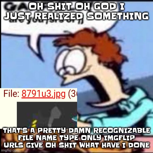 Guys prepare the traps even if it takes days for hell to seep in | OH SHIT OH GOD I JUST REALIZED SOMETHING; THAT'S A PRETTY DAMN RECOGNIZABLE FILE NAME TYPE ONLY IMGFLIP URLS GIVE OH SHIT WHAT HAVE I DONE | image tagged in garfield are you /srs or /j | made w/ Imgflip meme maker
