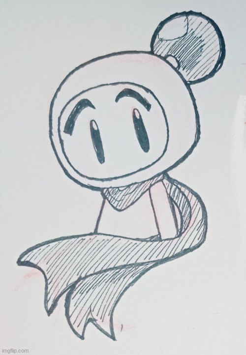 Bomberman/Shirobon Sketch (Art by SailorBomber) | made w/ Imgflip meme maker