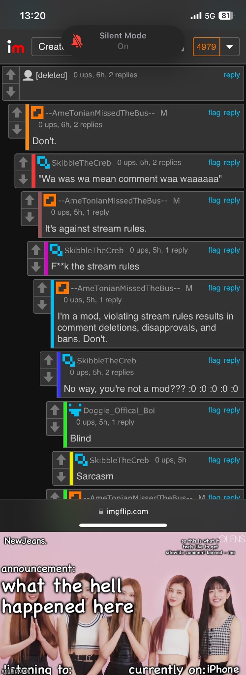 what the hell happened here; iPhone | image tagged in newjeans announcement temp | made w/ Imgflip meme maker
