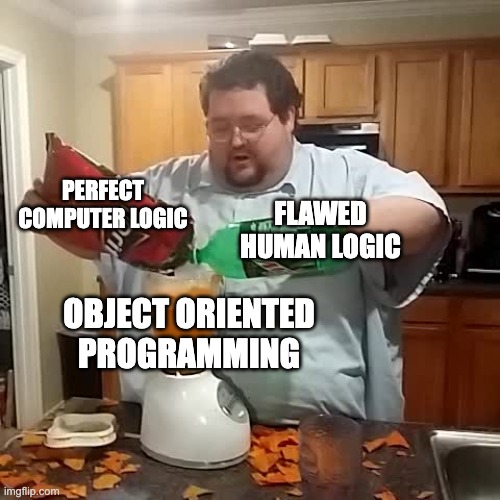 doritos mountaindew | FLAWED HUMAN LOGIC; PERFECT COMPUTER LOGIC; OBJECT ORIENTED PROGRAMMING | image tagged in doritos mountaindew | made w/ Imgflip meme maker