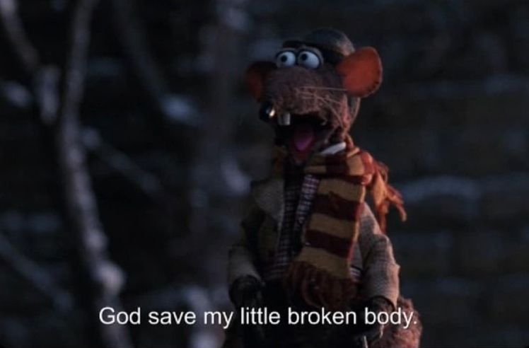 High Quality MUPPETS RIZZO THE RAT SAVE MY BROKEN BODY Blank Meme Template