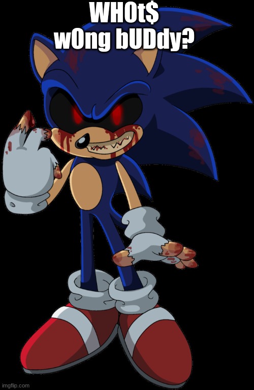 Sonic.EXE FOUND YOU | WH0t$ w0ng bUDdy? | image tagged in sonic exe found you | made w/ Imgflip meme maker