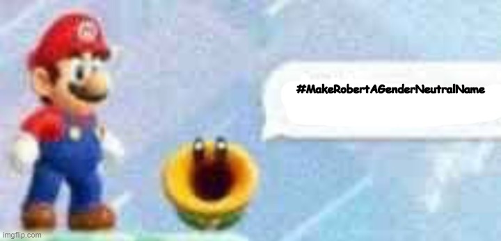 Mario talking flower | #MakeRobertAGenderNeutralName | image tagged in mario talking flower | made w/ Imgflip meme maker