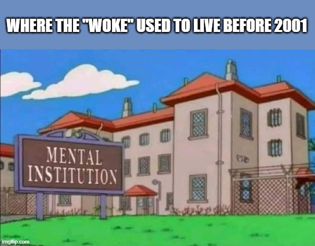 Thinking your imagination is real is a condition you can find in the DSM-5. ;)) | WHERE THE "WOKE" USED TO LIVE BEFORE 2001 | image tagged in stupid liberals,woke,mental illness,transformers,political humor,funny memes | made w/ Imgflip meme maker