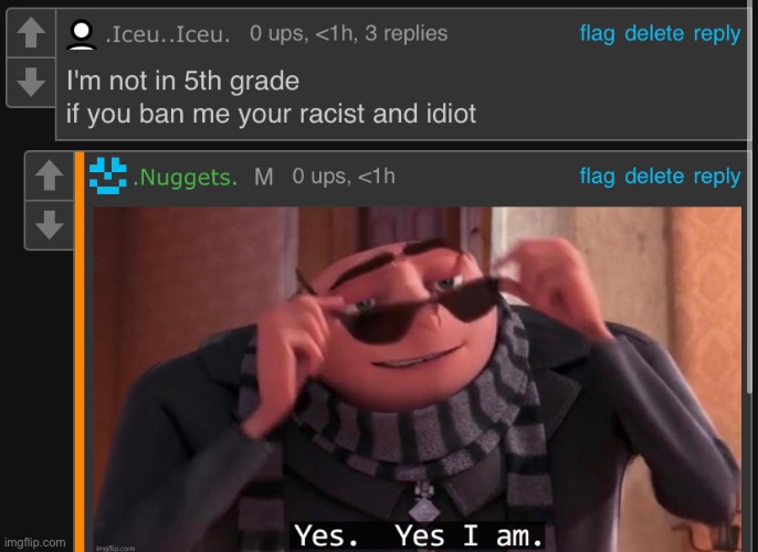 long story short, uhh check the ban logs | made w/ Imgflip meme maker