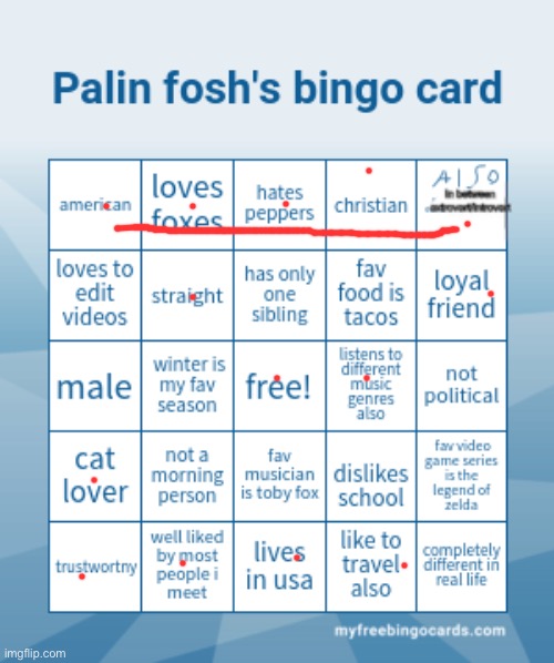 finally, a bingo!! | image tagged in palin fosh's bingo card | made w/ Imgflip meme maker