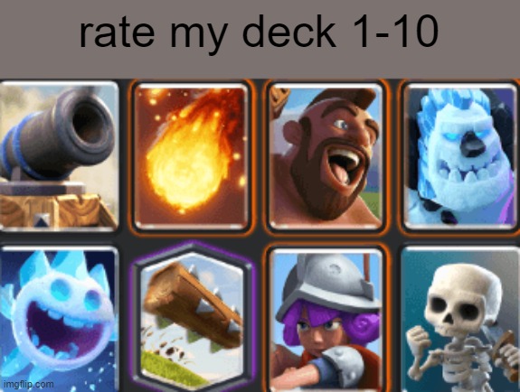 rate my deck 1-10 | made w/ Imgflip meme maker