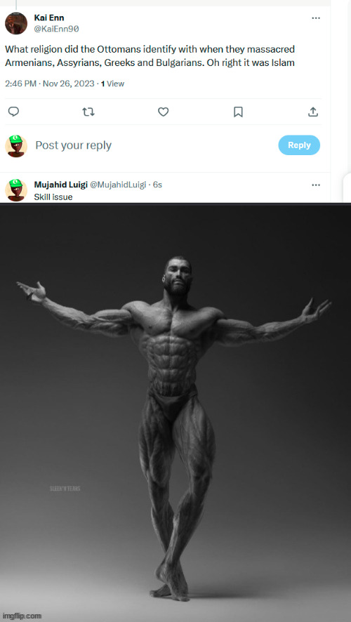 that's cropped btw. | image tagged in gigachad arms out | made w/ Imgflip meme maker