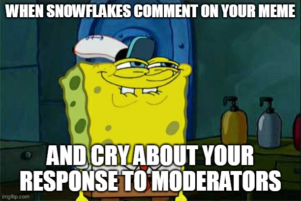 Snowflake | WHEN SNOWFLAKES COMMENT ON YOUR MEME; AND CRY ABOUT YOUR RESPONSE TO MODERATORS | image tagged in memes,don't you squidward,comment,funny,snowflakes | made w/ Imgflip meme maker