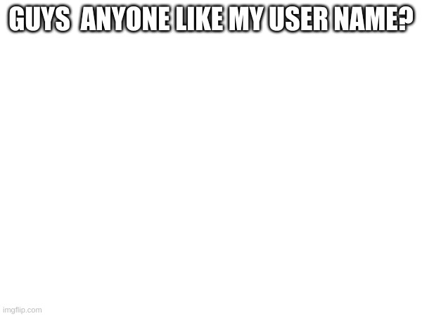 GUYS  ANYONE LIKE MY USER NAME? | made w/ Imgflip meme maker