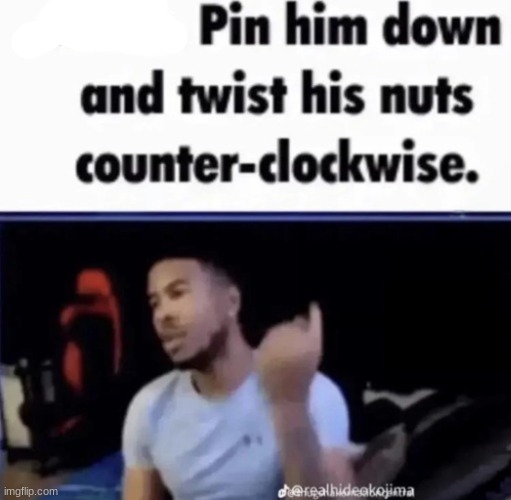 Mods. Pin him down and twist his nuts counter-clockwise. | image tagged in mods pin him down and twist his nuts counter-clockwise | made w/ Imgflip meme maker
