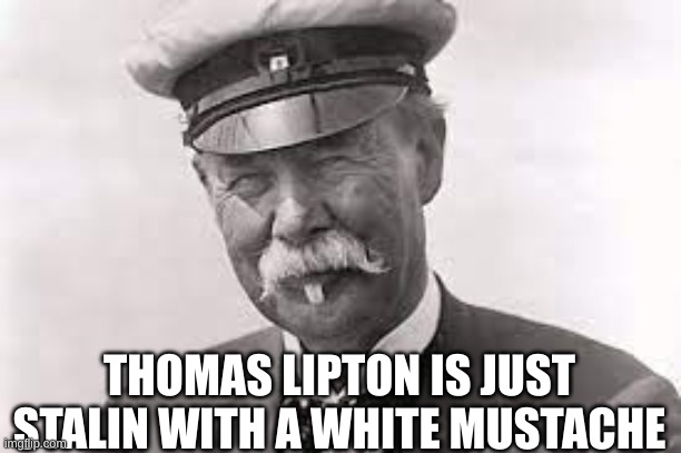 THOMAS LIPTON IS JUST STALIN WITH A WHITE MUSTACHE | made w/ Imgflip meme maker