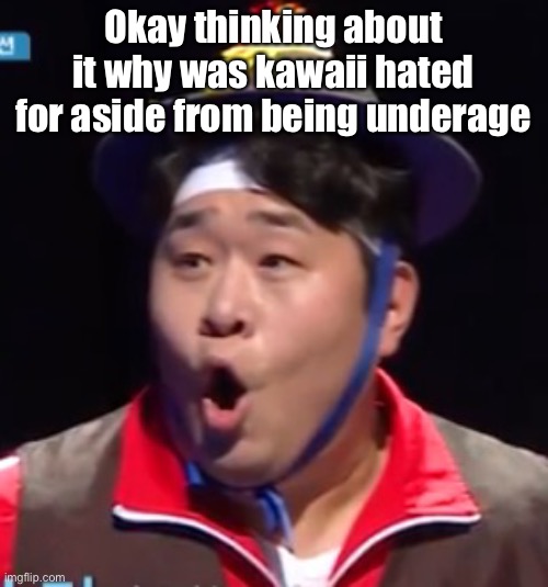Again, I’m just curious | Okay thinking about it why was kawaii hated for aside from being underage | image tagged in seyoon | made w/ Imgflip meme maker