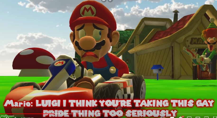 Gay | image tagged in mario,smg4 | made w/ Imgflip meme maker