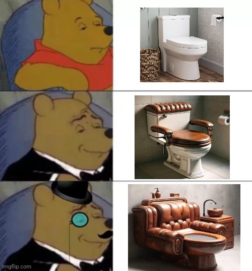 Fancy Poo | image tagged in fancy pooh,furniture,toilet,comfort,pooping,toilet humor | made w/ Imgflip meme maker