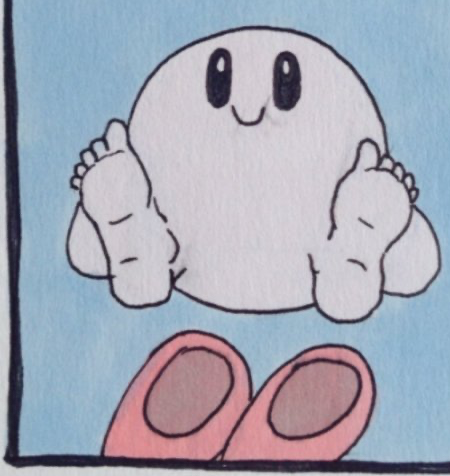 Kirby with feet Blank Meme Template