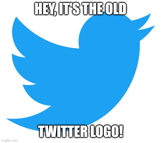 Hey, it's the old Twitter logo! | HEY, IT'S THE OLD; TWITTER LOGO! | image tagged in twitter logo,funny memes | made w/ Imgflip meme maker