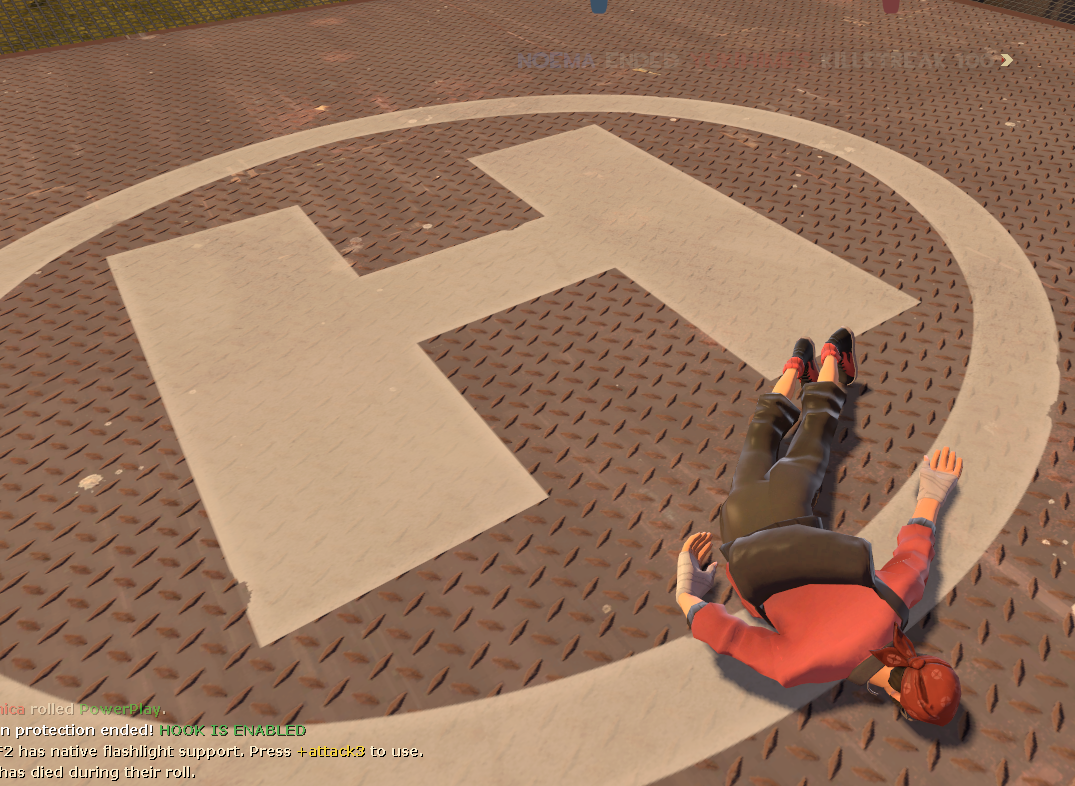 Scout dead on a helipad Blank Meme Template