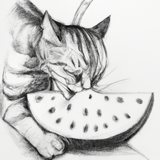 Cat eating watermelon Blank Meme Template